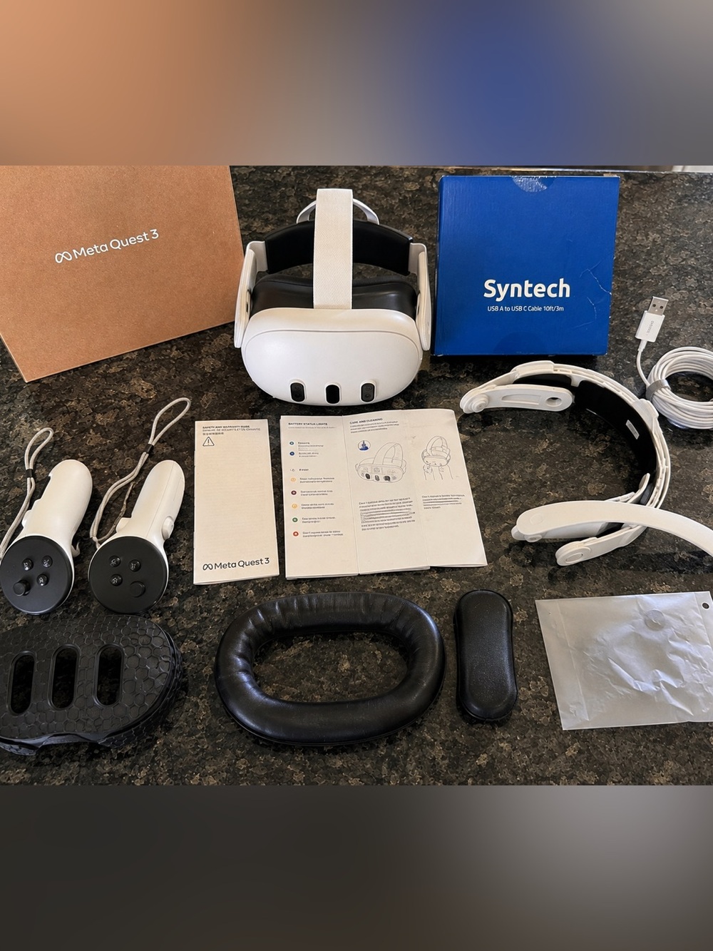 Meta Quest 3 512GB VR Headset Bundle | Like New | Box + Accessories + 10ft Link
